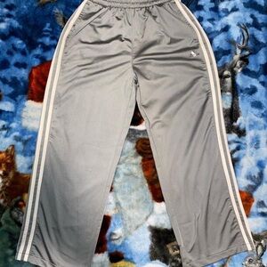 Adidas Gray Sweatpants with White Stripes